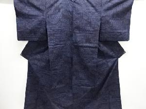 垣根に花模様織り出し本場結城紬80亀甲単衣着物(石下)